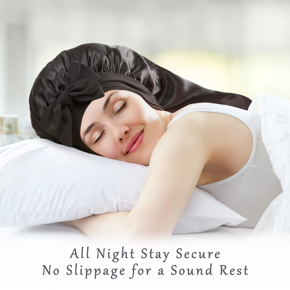 Long Satin Sleep Cap with Tie